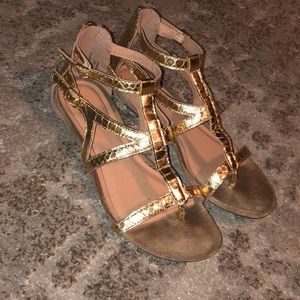 gold sandals
